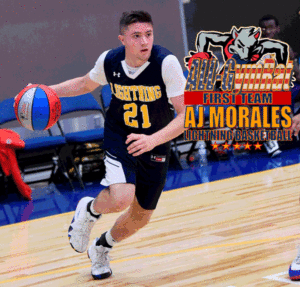 Lightning PG AJ Morales of Millbrook Prep receives first team ALL GYM RAT in Albany, NY